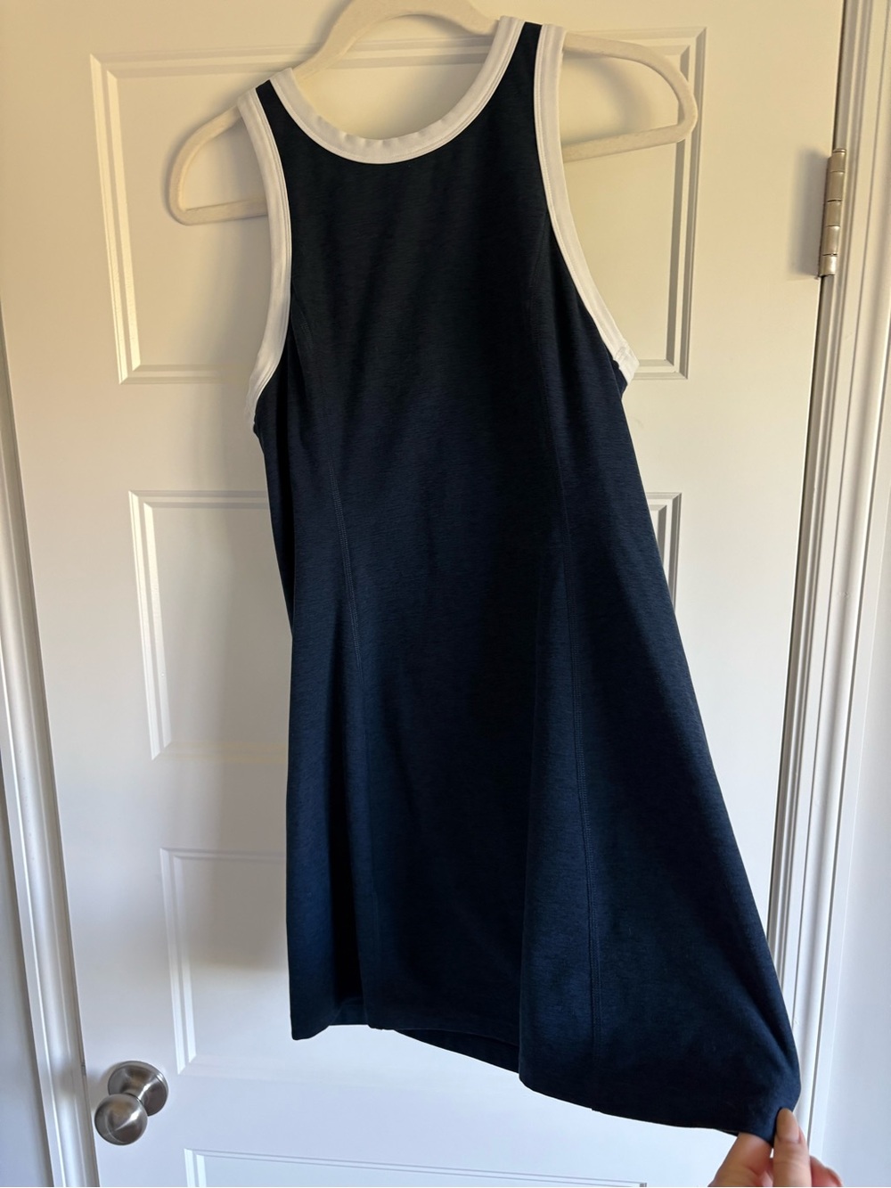 Beyond Yoga spacedye ringer dress, navy, size small